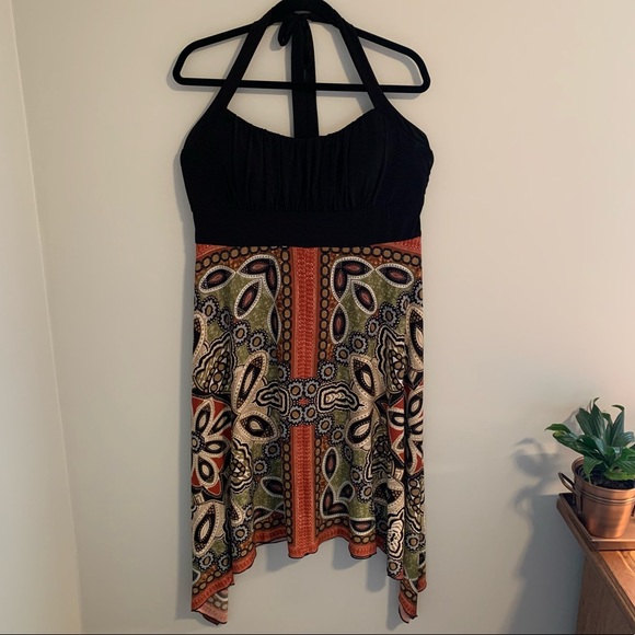 Halter Dress with Handkerchief Hem | DressBarn - Picture 1 of 7